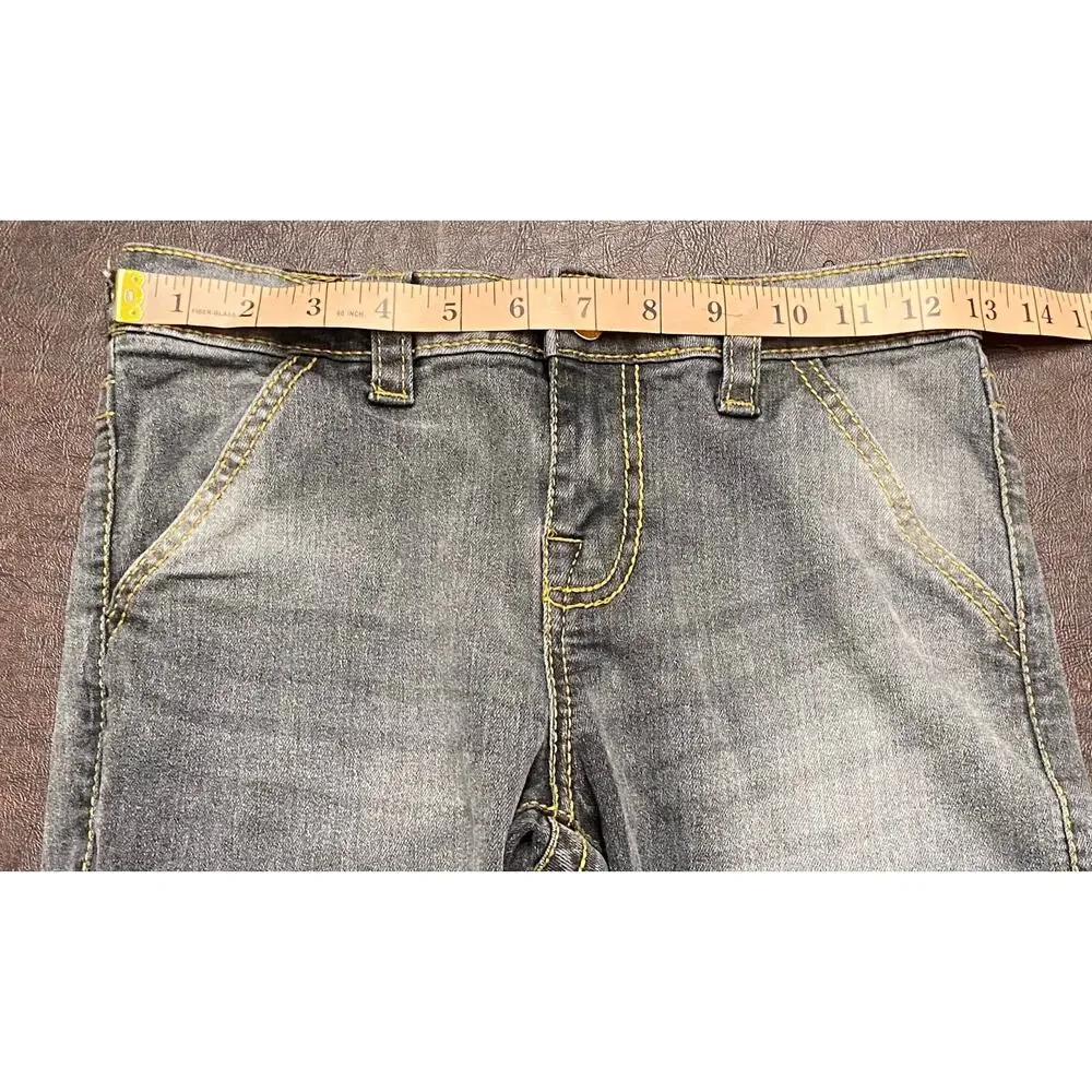 True Religion Ricky Relaxed Straight Cargo Jeans Youth Size 12 Y2K Designer